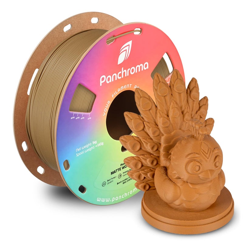 polymaker Panchroma Matte PLA Filament, Wood Brown 1.75mm 1kg 3D Printing Filament, Formerly Polyterra 3D Printer PLA Filament, Fits Most FDM 3D Printers, 1kg Spool (2.2lbs) - Image 1